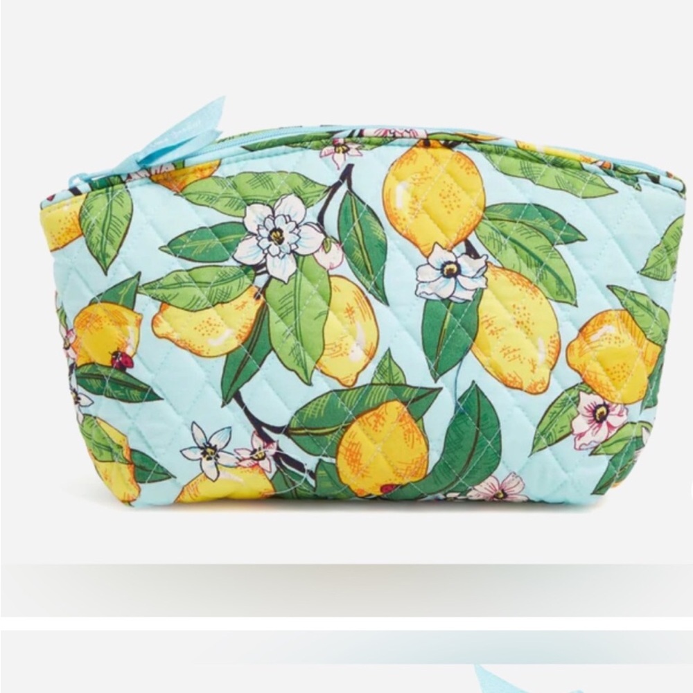 NWT Vera Bradley Lemon Grove Grand Travel Cosmetic Bag